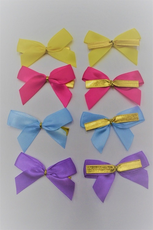 31166 - 15mm Double face satin Pre-tied Mini Bows available in various colours. (A Fantastic price of £0.83 for 10 bows) 