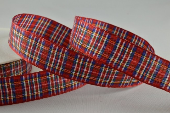 53780 - 38mm Red Tartan Ribbon (25 Metres)