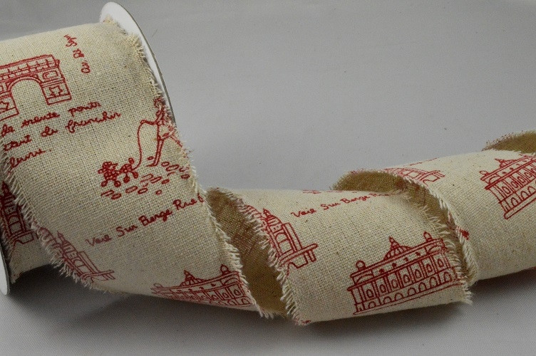 Y742 - 60mm Natural French Inspired Burlap Ribbon x 10 Metre Rolls!