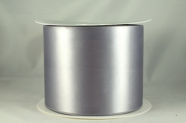 54033 100mm - Silver Single Satin Sash Ribbon (50 Metres)