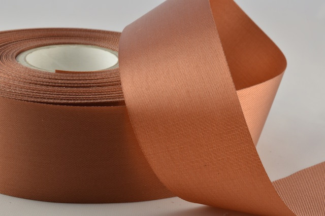 Y677 - 11mm Coffee Acetate satin ribbon  x 50 metres