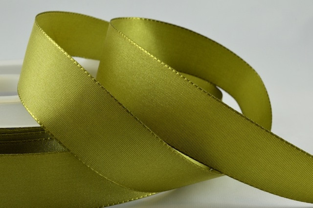 Y729 - 15mm Taffeta Ribbon-15mm-63 Green-50 Metres