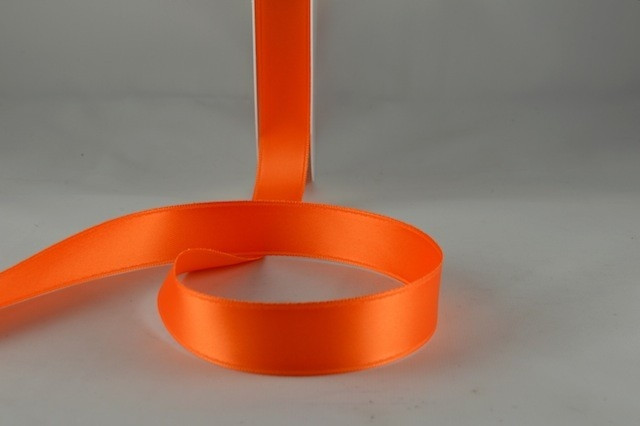 15mm Orange Double Sided Satin x 25 Metre Rolls!