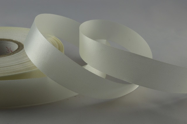 Y544 -  70mm Bright White Cut edge Quality Double Sided Polyester satin x 50 Metres