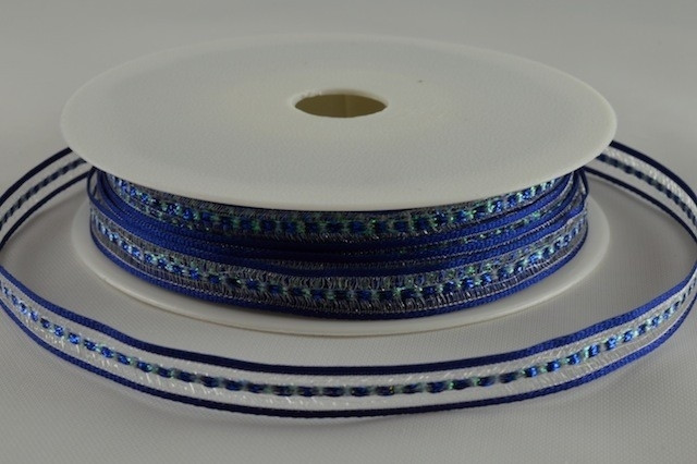X287 - 6mm Lurex Decorative Ribbon (20 Metres)-77 Sapphire Blue