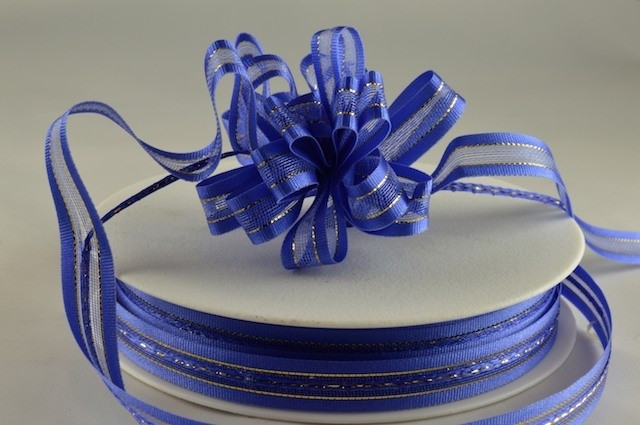 Y582 - 10mm Fasbo Sheer Pull Bow Ribbon (25 Metres)-Blue