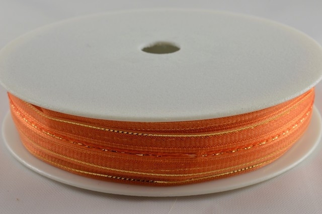 Y584 - 15mm Fasbo Sheer Pull Bow Ribbon (25 Metres)-26 Orange