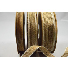 55143  - 10mm / 15mm / 25mm  - Natural coloured Eco Friendly Jute woven edge ribbon x 10mts 