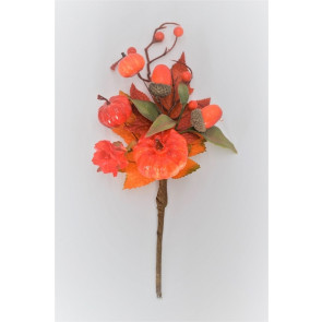 22047 - Floral Pumpkin Halloween Pick. Measures - 22cm Height x 14cm Width.