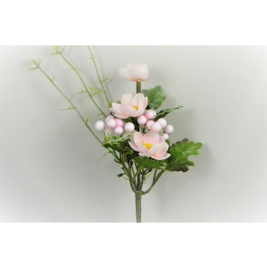 33007 - Spring floral arrangement.  Delicate pink petals surround a bright Yellow centre.  Height  21cms ,  Width  9cms  (approx )