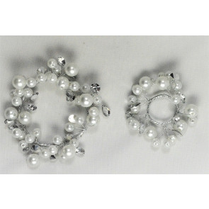 33021 - Faux Sparkly Pearls and Gems with a Silver decoration ring. 