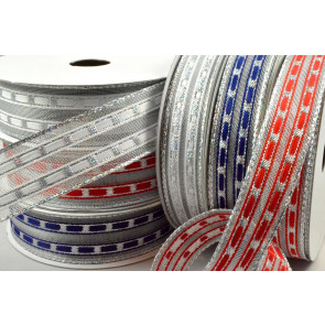 46045 - 16mm & 25mm Wired Lurex Lined Ribbon x 10 Metre Rolls!