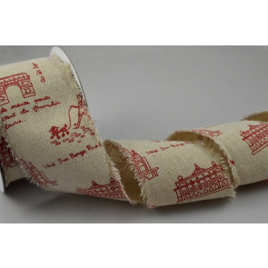 Y742 - 60mm Natural French Inspired Burlap Ribbon x 10 Metre Rolls!
