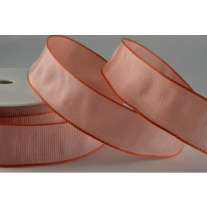 Y634 - 60mm Wired Decorative Florist Ribbon (25 Metres)-60mm-27 Peach