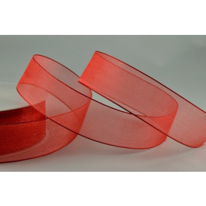54419 - 9mm Red Sheer Organza Ribbon x 25 Metre Rolls!