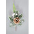 22013 - Snow Covered Pine Cone & Leaves Christmas Pick. Measures - 14cm Height x 10cm Width.