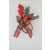 22061 - Christmas candle decoration with frosted pine needles, bright red berries and a lovely tartan bow. Measures  apx 110mm x 100mm
