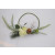 22081 -  Beautiful Cream flower in a wintery wreath with a display of snowy pine needles, cones, berries and green leaves. Floral decoration.  Size   Approx 24cm dia