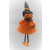 22102 - Small Pumpkin Halloween hanging decoration with a Orange sheer mesh shawl.  Height 20cms , Width  10cms  (Approx) 