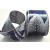 46073 - 63mm Wired woven edge Midnight Blue Wintery design with a detailed silver edge x 10mts!