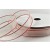 55123 - 16mm Sheer ribbon with a white saddle stitch x 20mts 5035 Off White and Red