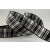Y735 - 25mm Tartan Ribbon-25mm-423 Black & White-100 Metres